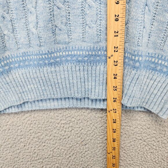 Jantzen Sweater Mens Size Medium Blue Collared Cable Knit Pullover - Picture 5 of 8